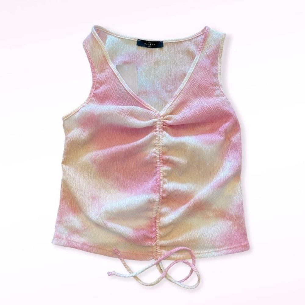 Saints NWT pink tie dye ruched top
